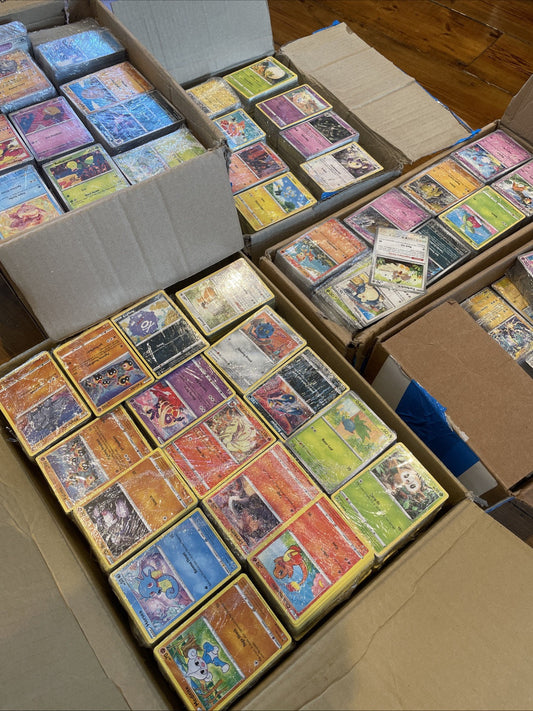 1000x Pokémon Cards Bulk Joblot Collection – Includes 3 Ultra Rare GX/EX/V + 15 Holos + 50 Reverse Holos – UK Stock