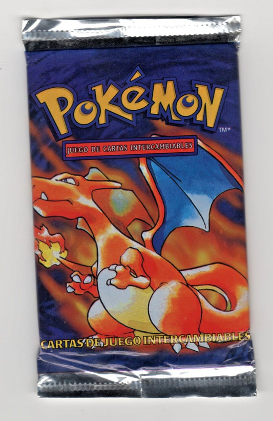 Pokémon Base Set Booster Pack – 1999 Spanish – Charizard Artwork – Factory Sealed – WOTC – Vintage – UK Stock